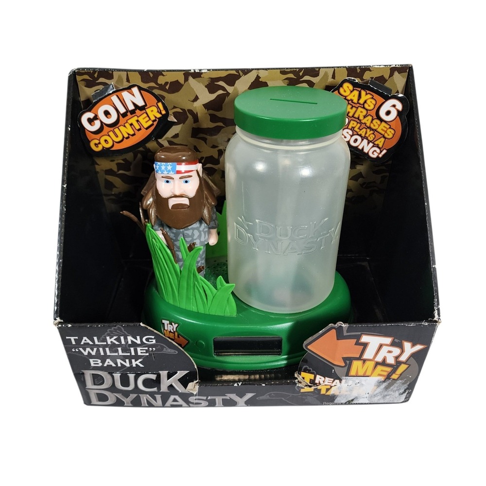 Duck Dynasty Talking Willie Bank Coin Counter Says Phrases and Song